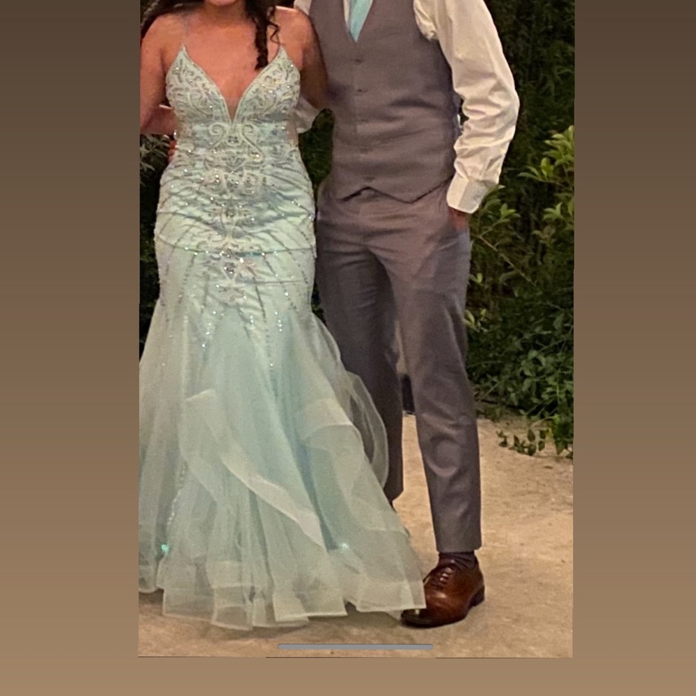 Elegant Light Blue Prom Dress